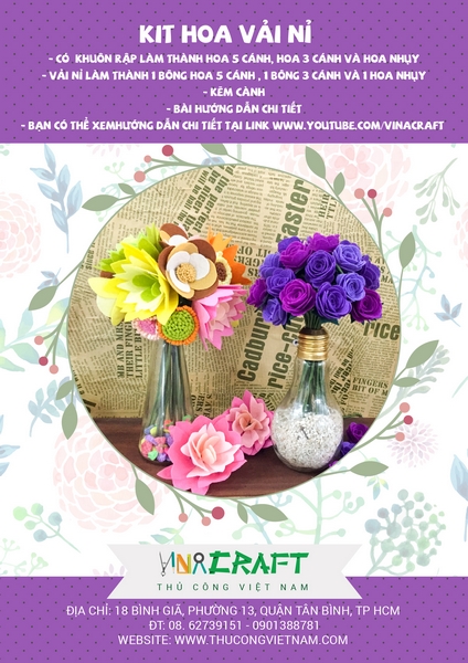 Bộ kit hoa vải nỉ